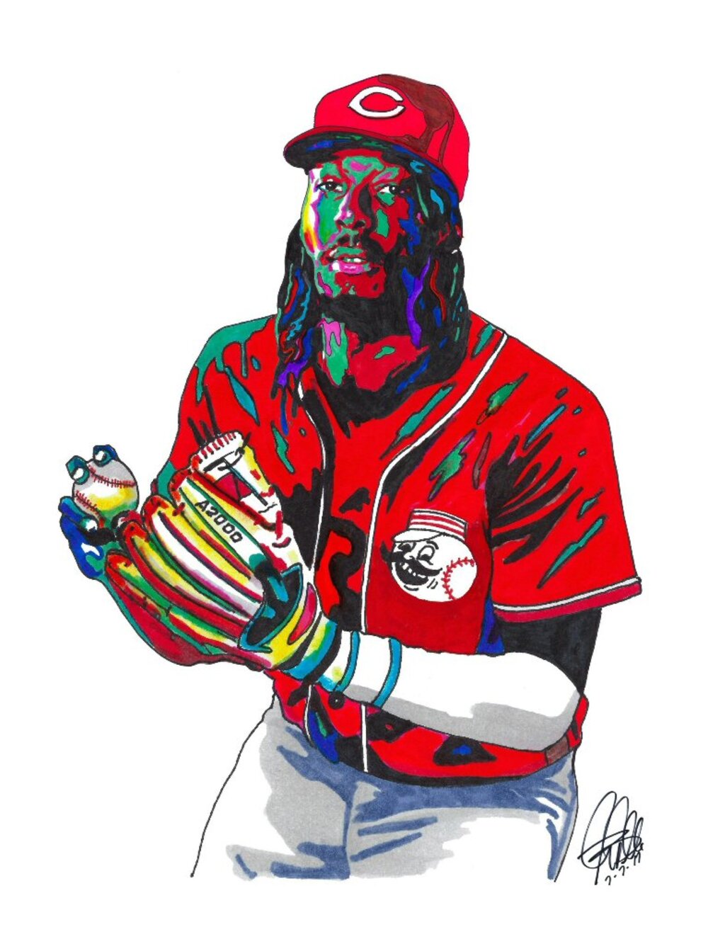 Elly De La Cruz Cincinnati Reds Baseball Poster Print Wall Art 13x19